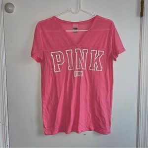 Pink Victoria’s Secret- V Neck T-Shirt XS
